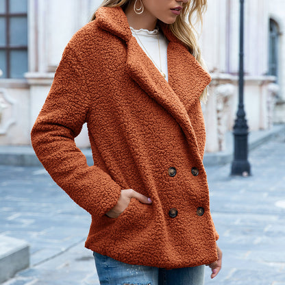 Loose Lapel Cardigan Fluffy Coat