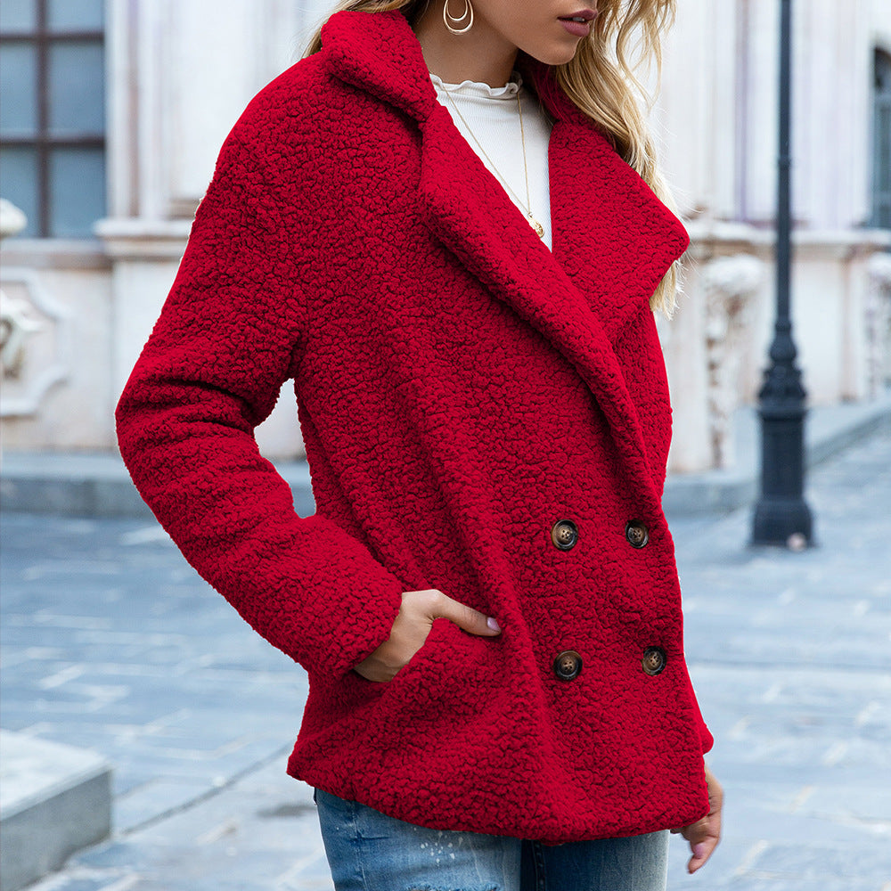 Loose Lapel Cardigan Fluffy Coat