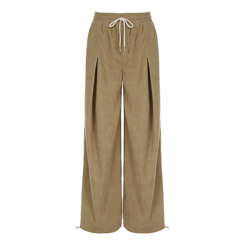 Cross-border European And American New Corduroy Knitted Wide-leg Pants