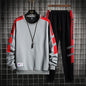 Colorblock  Crew Neck Sweater Long Sleeve Casual Sports Suit