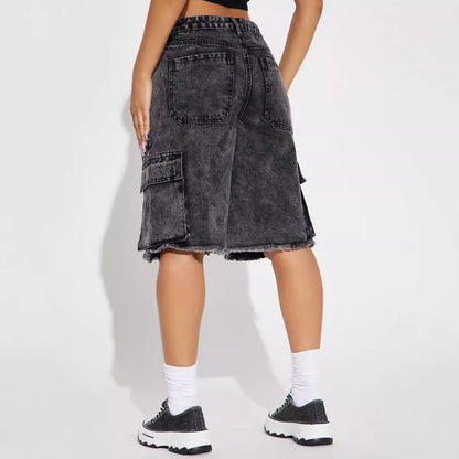 Street Denim Straight Short