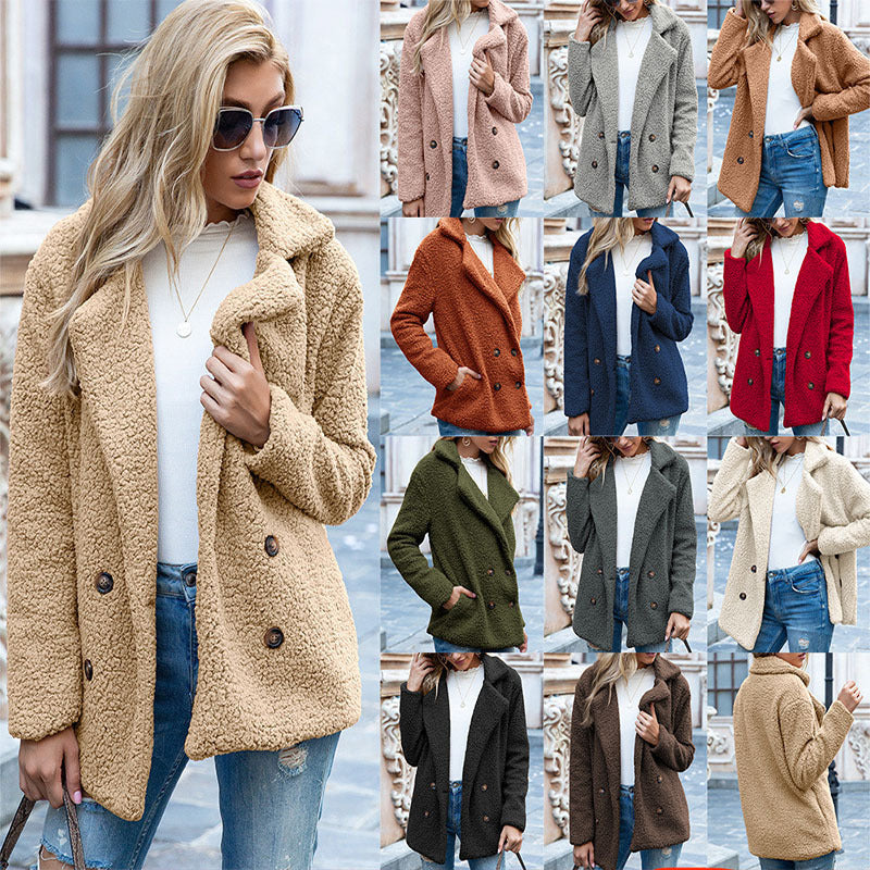 Loose Lapel Cardigan Fluffy Coat