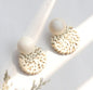 Bamboo rattan straw earrings