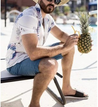 Summer Vacation Beach Short Sleeve Men's Printed Hawaiian Shirt