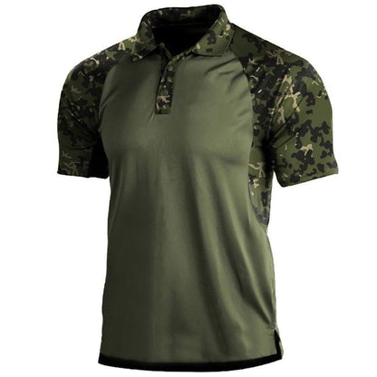 Polo Lapel Zipper Short-sleeved T-shirt Men