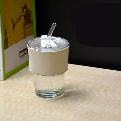 Ins Goddess Bamboo Cup Glass Straw