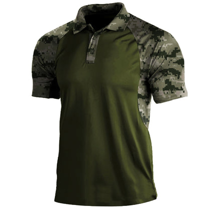 Polo Lapel Zipper Short-sleeved T-shirt Men