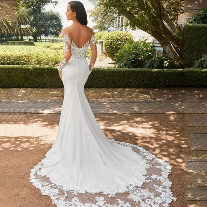 Backless Lace Fishtail Wedding Dress