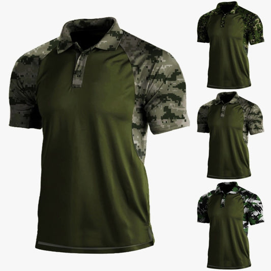 Polo Lapel Zipper Short-sleeved T-shirt Men